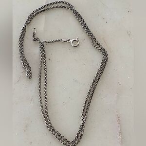 Italy Sterling Silver Woven Rope Chain Necklace - 24 Inches
